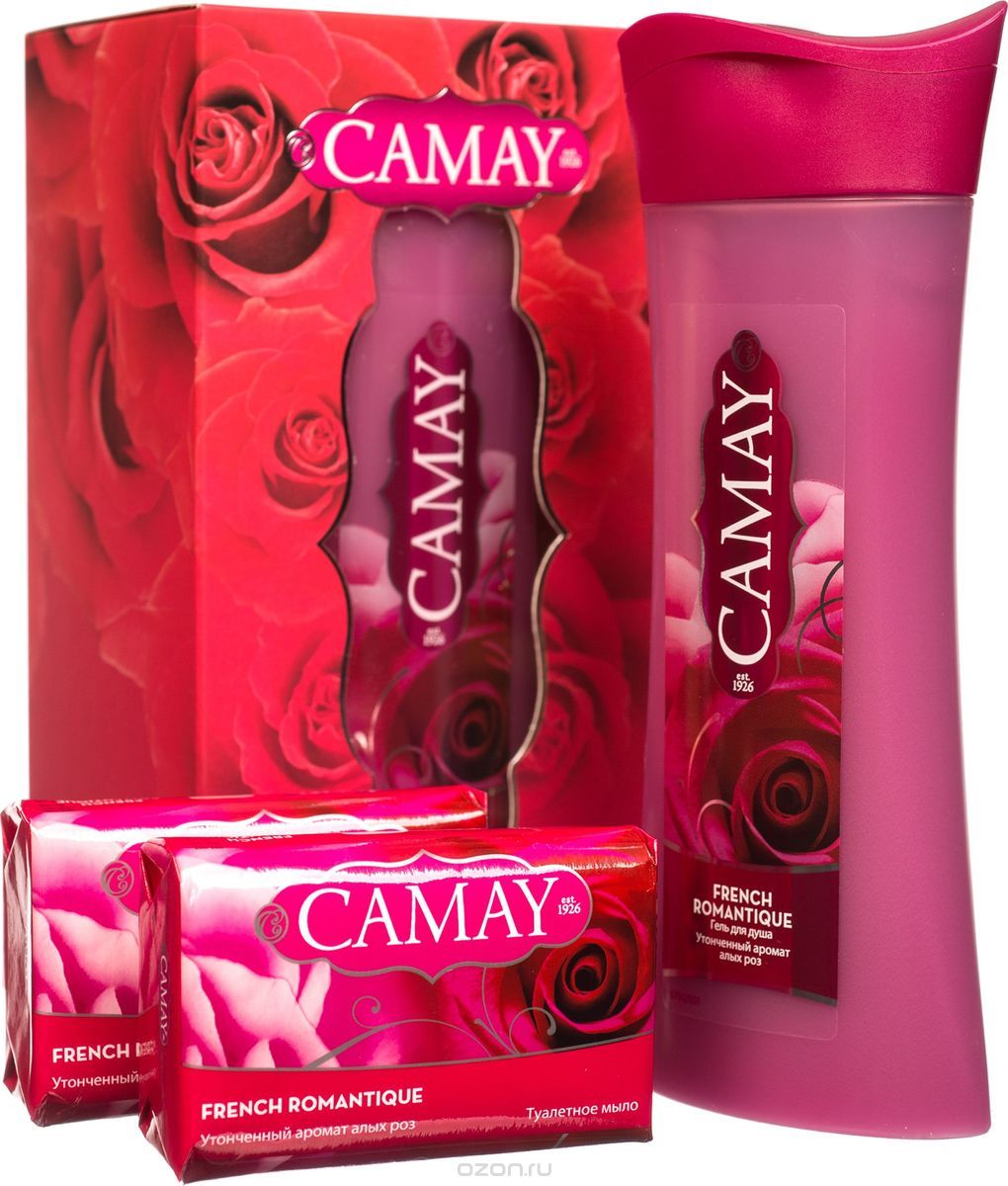 Camay подарочный набор French romantique67082791 Camay подарочный набор French romantique67082791Француженки всегда были иконами красоты для всего мира. Но помимо изысканного стиля, элегантности и женственности, их секрет также заключается в исключительном парфюме.Этот секрет начинается во французском городе Грассе, где веками парфюмеры отбирали драгоценные ингредиенты и редкие цветы, чтобы создавать самые изысканные ароматы. Неудивительно, что парфюм всегда являлся неотъемлемой частью французского очарования и заключительным штрихом в образе каждой женщины.Именно подобный экспертный подход к работе с парфюмом вдохновил Camay на создание своей продукции с 1926-ого года и помог ему стать легендарным брендом.В основе парфюмированных средств для ухода за собой Camay лежат премиальные парфюмерные композиции и ингредиенты. Они пробуждают чувственность и ощущение красоты, ухаживают за кожей, придавая ей сияние после каждого принятия душа или ванны.Парфюмированные коллекции продуктов Camay соответствуют современным трендам, их композиции разнообразны и многогранны, как истинная женщина: от тонкого аромата роз коллекции French Romantique до экзотического и соблазнительного аромата черной орхидеи и чувственного пачули коллекции Magical Spell.При каждом приеме душа или ванны с парфюмированными средствами Camay почувствуйте богатую историю парфюмерии, отраженную в ароматах Camay с 1926-ого года и приоткройте для себя тайну французского обаяния.?Подарочный набор Camay French Romantique состоит из геля для душа 250 мл и туалетного мыла «French Romantique» 2х85 г. Средства обеспечат кожу всего тела надёжным, эффективным уходом, сделают её шелковистой и нежной. Шлейф аромата окутает вас с ног до головы и сохранится в течение всего дня и ночи. Camay French Romantique — это выбор, достойный самых романтичных и чувственных натур.