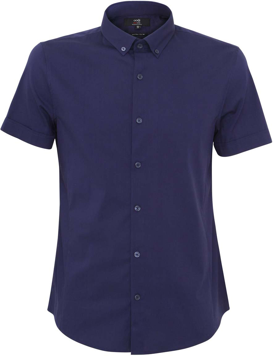 Рубашка мужская oodji Basic, цвет: темно-синий. 3B240000M/34146N/7900N. Размер 37-182 (42-182)
