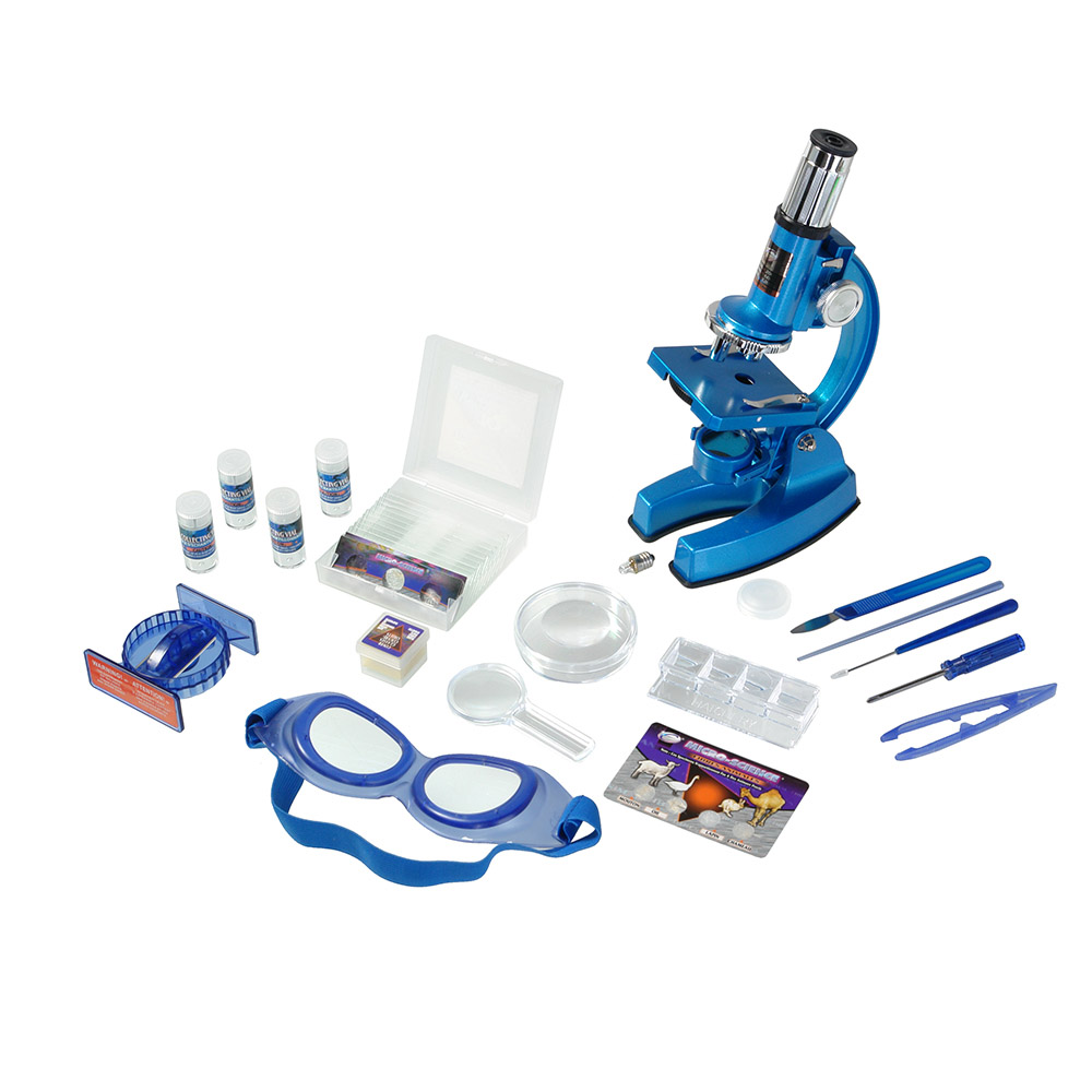 Eastcolight Micro-science MP-1200, Blue микроскоп11341 Eastcolight Micro-science MP-1200, Blue микроскоп11341Eastcolight Micro-science MP-1200 - отличный подарок для ребёнка, желающего погрузиться в увлекательный мир микробиологии. Микроскоп располагает осветителем с двойным действием – когда он повёрнут зеркалом вверх, освещение происходит путём солнечного света. Один поворот, и вот у вас уже освещение от лампы, встроенной в другую сторону осветителя (батарейки в комплект не входят). Это может быть полезно при пасмурной погоде или при отсутствии достаточного освещения в комнате. В комплекте к микроскопу идёт два предметных стекла с уже заранее подготовленным препаратом, и целых 10 предметных стёкол для приготовления своих микропрепаратов, с чистыми стикерами для маркировки. Прямо как в настоящей лаборатории!