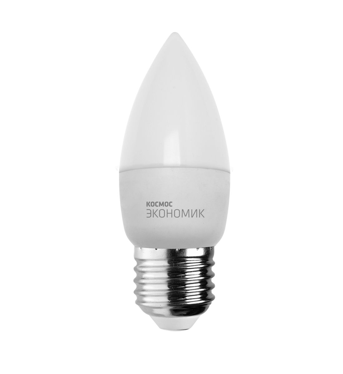 Лампа светодиодная Космос Свеча, 220V, холодный свет, цоколь Е27, 5.5WLkecLED5.5wCNE2745 Лампа светодиодная Космос Свеча, 220V, холодный свет, цоколь Е27, 5.5WLkecLED5.5wCNE2745Декоративная светодиодная лампа Свеча является аналогом лампы накаливания 40 Вт. В основе лампы используются чипы от мирового лидера Epistar- что обеспечивает надежную и стабильную работу в течение всего срока службы (25 000 часов). До 90% экономии энергии по сравнению с обычной лампой накаливания (сопоставимы по размеру). Стабильный световой поток в течение всего срока службы; экологическая безопасность (не содержит ртути и тяжелых металлов). Мягкое и равномерное распределение света повышает зрительный комфорт и снижает утомляемость глаз. Благодаря высокому индексу цветопередачи свет лампы комфортен и передает естественные цвета и оттенки. Инструкция по эксплуатации и гарантийный талон - в комплекте.