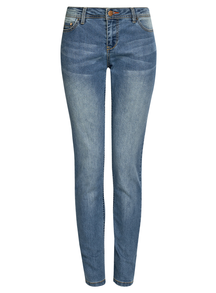 Джинсы женские oodji Denim, цвет: синий. 12103126/19603/7500W. Размер 25-32 (40-32)12103126/19603/7500W Джинсы женские oodji Denim, цвет: синий. 12103126/19603/7500W. Размер 25-32 (40-32)12103126/19603/7500WСтильные женские джинсы oodji Denim выполнены из хлопка с добавлением полиэстера и полиуретана. Материал мягкий и приятный на ощупь, не сковывает движения и позволяет коже дышать.Джинсы-скинни со средней посадкой застегиваются на пуговицу в поясе и ширинку на застежке-молнии. На поясе предусмотрены шлевки для ремня. Спереди модель дополнена двумя втачными карманами и одним накладным кармашком, сзади - двумя накладными карманами. Модель оформлена контрастной прострочкой.