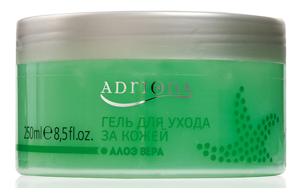Adriona Гель для ухода за кожей Алоэ вера с глицерином , 250МЛ10371 Adriona Гель для ухода за кожей Алоэ вера с глицерином , 250МЛ10371100% натуральный продукт. Гель восстанавливает и поддерживает естественную влажность кожи. Производится из растения алоэ вера, имеющего очень высокую концентрацию полезных веществ, витаминов, аминокислот и ферментов. Содержит витамины А, В1, В2, В3, В6, В9, В12, С и Е, а также фолиевую кислоту, магний, калий, цинк, медь, кальций и железо; ферменты (протеазы, липазы, целлюлозы); фенолы, облегчающих протекание воспалительных процессов; сапонины, обладающих противомикробными свойствами; алоин и эмодин, которые являются мощными обезболивающими и антибактерицидными веществами. Гель уменьшает воспаления, покраснения и раздражения. Особенно рекомендуется к применению после депиляции. Кожные покровы регенерируются за счет образования фибробластов - клеток, участвующих в формировании волокон соединительной ткани. Глицерин - вещество, использующееся в косметических средствах, для борьбы с сухостью кожи благодаря прекрасным увлажняющим и смягчающим свойствам. Незаменим при лечении трещин и смягчении огрубевшей кожи. Гель также помогает при растяжении связок, воспалении сухожилий и ушибах. Рекомендовано для применения при посещении фитнес-клубов.