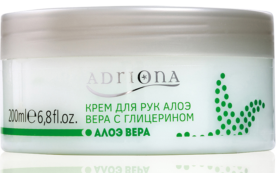Adriona Крем для рук Алоэ вера с глицерином , 250МЛ10380 Adriona Крем для рук Алоэ вера с глицерином , 250МЛ10380100% натуральный продукт. Крем восстанавливает и поддерживает естественную влажность кожи; противодействует возникновению и/или уменьшает воспаления, покраснения и раздражения кожи рук. Производится на основе растения алоэ вера, имеющего очень высокую концентрацию полезных веществ, витаминов, аминокислот и ферментов. Содержит витамины А, В1, В2, В3, В6, В9, В12, С и Е, а также фолиевую кислоту, магний, калий, цинк, медь, кальций и железо; ферменты (протеазы, липазы, целлюлозы); фенолы, облегчающих протекание воспалительных процессов; сапонины, обладающих противомикробными свойствами; алоин и эмодин, которые являются мощными обезболивающими и антибактерицидными веществами. Кожные покровы регенерируются за счет образования фибробластов - клеток, участвующих в формировании волокон соединительной ткани. Крем также помогает при растяжении связок, воспалении сухожилий и ушибах. Глицерин - вещество, использующееся в косметических средствах, для борьбы с сухостью кожи благодаря прекрасным увлажняющим и смягчающим свойствам. Незаменим при лечении трещин и смягчении огрубевшей кожи.
