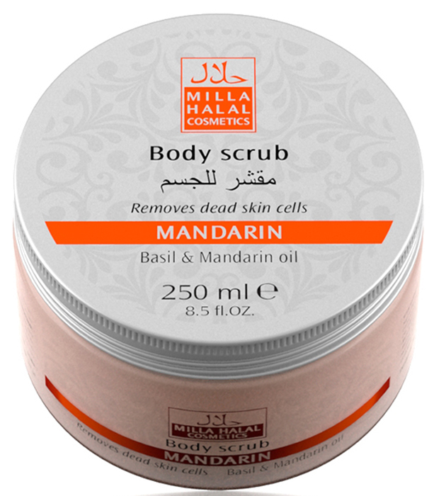 Milla Halal Cosmetics Скраб для тела с маслами базилика и мандарина MILLA MANDARIN, 250МЛ10787 Milla Halal Cosmetics Скраб для тела с маслами базилика и мандарина MILLA MANDARIN, 250МЛ10787100% натуральный продукт. Скраб для тела очищает кожу от загрязнений и ороговевших частиц, способствует улучшению кровообращения, активизирует регенерацию клеток, освежает, смягчает и выравнивает рельеф кожи.