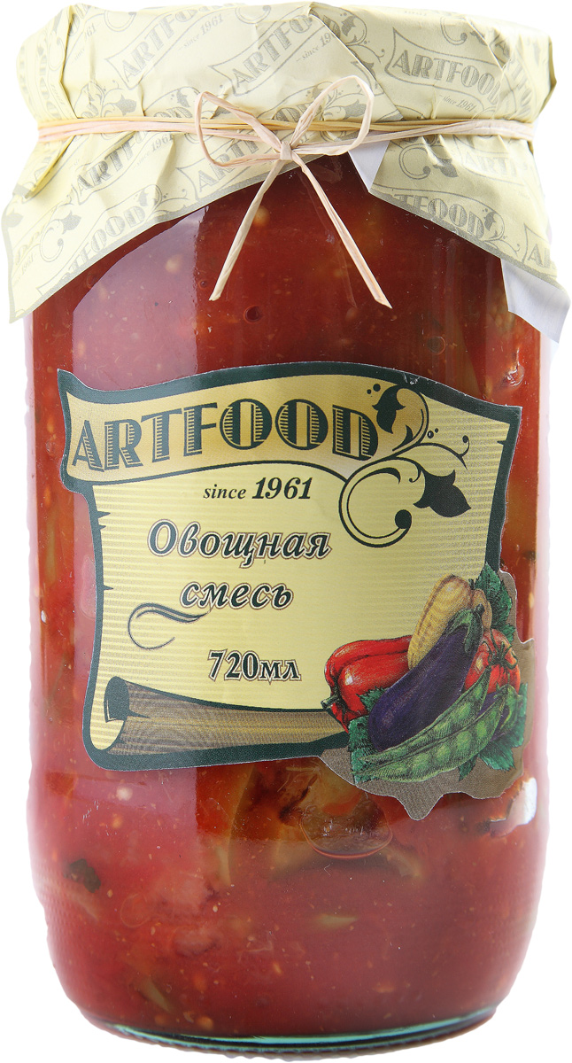 Artfood овощная смесь, 720 мл23001110200010 Artfood овощная смесь, 720 мл23001110200010Компания Артфуд была основана в 1995 г на базе Арташатского Консервного Завода и на сегодняшний день является одной из крупнейших компаний в Армении и имеет доминирующие позиции в сфере консервированной продукции. Не содержит консервантов, искусственных ароматизаторов и красителей.