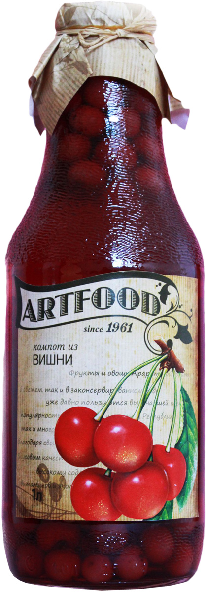Artfood компот из вишни, 1 л13001110200001 Artfood компот из вишни, 1 л13001110200001Компот обладает множеством полезных свойств в сравнении с другими жидкостями. В отличие от воды в нём содержатся витамины. От соков компот отличается тем, что не содержит такого обильного количества кислот, которые могут негативно повлиять на желудок