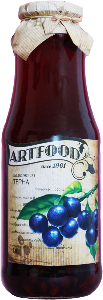 Artfood компот из терна, 1 л13001110200005 Artfood компот из терна, 1 л13001110200005Компот обладает множеством полезных свойств в сравнении с другими жидкостями. В отличие от воды в нём содержатся витамины. От соков компот отличается тем, что не содержит такого обильного количества кислот, которые могут негативно повлиять на желудок