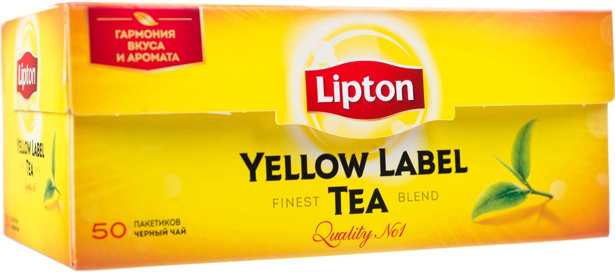Lipton Yellow Label Черный чай Черный 50 шт65414858/10067006 Lipton Yellow Label Черный чай Черный 50 шт65414858/10067006Lipton Yellow Label - черный байховый чай в пакетиках для разовой заварки.Специалисты Lipton внимательно следят за каждым этапом создания чая, начиная с рождения чайного листа и заканчивая купажированием, чтобы Вы могли в полной мере насладиться гармонией вкуса и аромата черного чая Lipton Yellow Label. Нежные чайные листочки, выращенные под теплыми лучами солнца, дарят чаю Lipton насыщенный вкус и превосходный богатый аромат. Ощутите тепло солнца в каждой чашке чая Lipton.