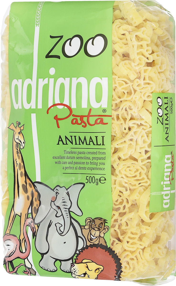 Adriana Animali паста, 500 г15024 Adriana Animali паста, 500 г15024Все дети любят макароны по одной простой причине - их можно не только кушать, но и играться с ними, со свистом втягивая в себя, накручивая на вилку, строя в тарелке пирамиды. Компания Adriana учла это и разработала специальную серию пасты для малышей Zoo.Известно, что любое блюдо приносит большую пользу организму, если пища принимается с хорошим настроением. Особенно это касается детей, которым важно, чтобы еда, прежде всего, была привлекательна внешне. Поэтому, готовя детям даже обычные макароны, можно проявлять творчество и фантазию в оформлении блюд, и дети будут кушать с удовольствием! Многие родители пользуются этим, с радостью включая в рацион детей этот питательный продукт.Детские макароны произведены из муки твердых сортов пшеницы и воды, не содержат искусственных составляющих. Эти небольшие макароны оригинальной формы в яркой упаковке не оставят равнодушными ни малышей, ни их мам. Благодаря высокому содержанию растительного белка, витаминов группы В и витамина F они являются важной частью полноценного детского рациона и идеальным источником энергии для вашего малыша. Три в одном - накормиться, развлечься, научиться!
