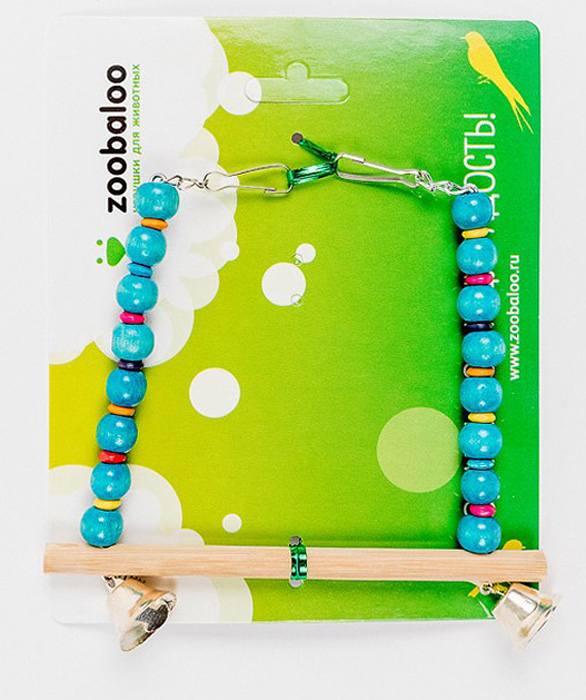 Игрушка для птиц Zoobaloo Качели. Африка, цвет: голубой, бежевый. 573573_голубой, бежевый Игрушка для птиц Zoobaloo Качели. Африка, цвет: голубой, бежевый. 573573_голубой, бежевыйИгрушка Zoobaloo Качели. Африка - превосходный аксессуар для снятия стресса и развлечения вашего пернатого компаньона! Экзотическая расцветка, деревянная жердочка, чтобы не повредить нежные лапки, и два звонких колокольчика! Кроме того, качельки имеют два удобных карабина для подвешивания в клетке.