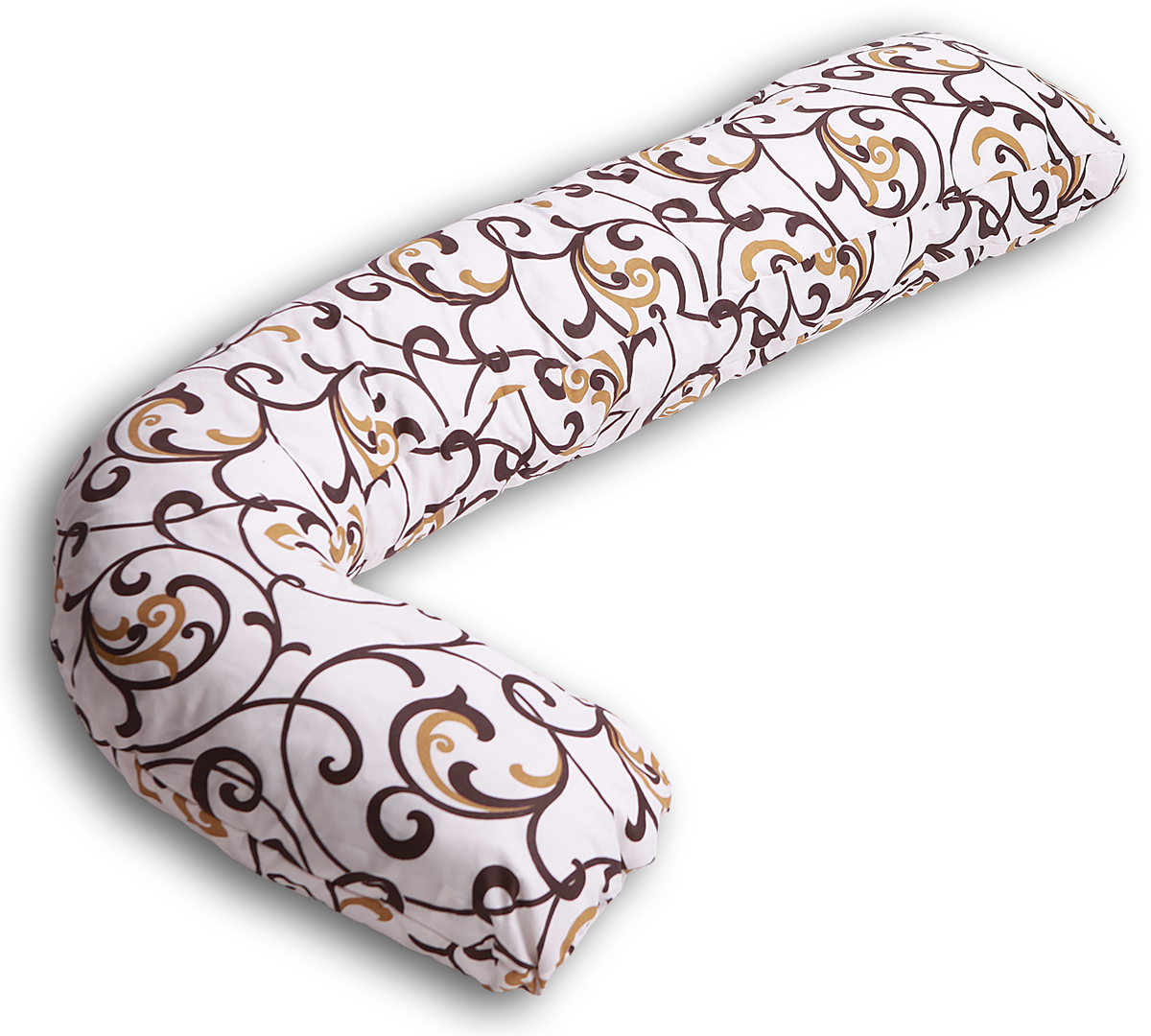 Body Pillow Подушка для беременных и кормящих L-образная цвет бежевый золотой