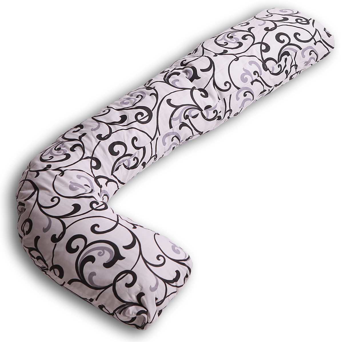 Body Pillow Подушка для беременных и кормящих L-образная цвет серый черный