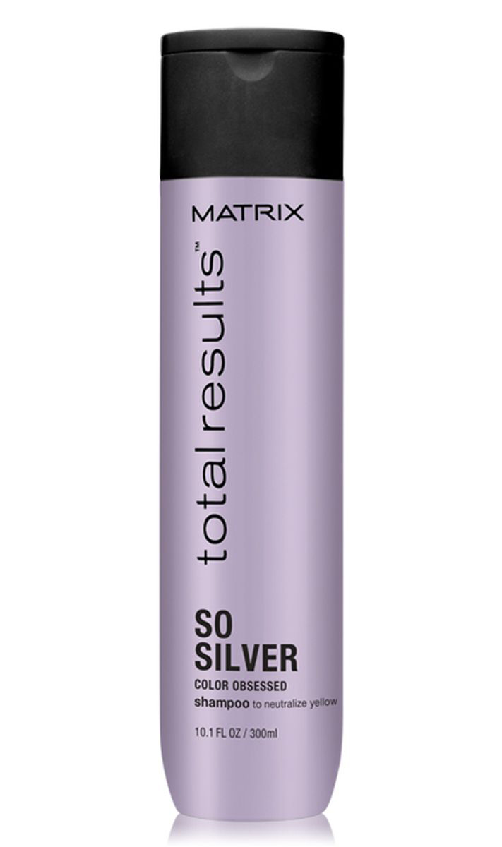 Matrix Total Results Color Obsessed So Silver Шампунь для нейтрализации желтизны, 300 млE1577700 Matrix Total Results Color Obsessed So Silver Шампунь для нейтрализации желтизны, 300 млE1577700Шампунь Color Obsessed So Silver (Колор Обсэссд Соу Сильвер) нейтрализует тёплый медный оттенок и корректирует желтый подтон светлых, блондированных, мелированных и седых волос.