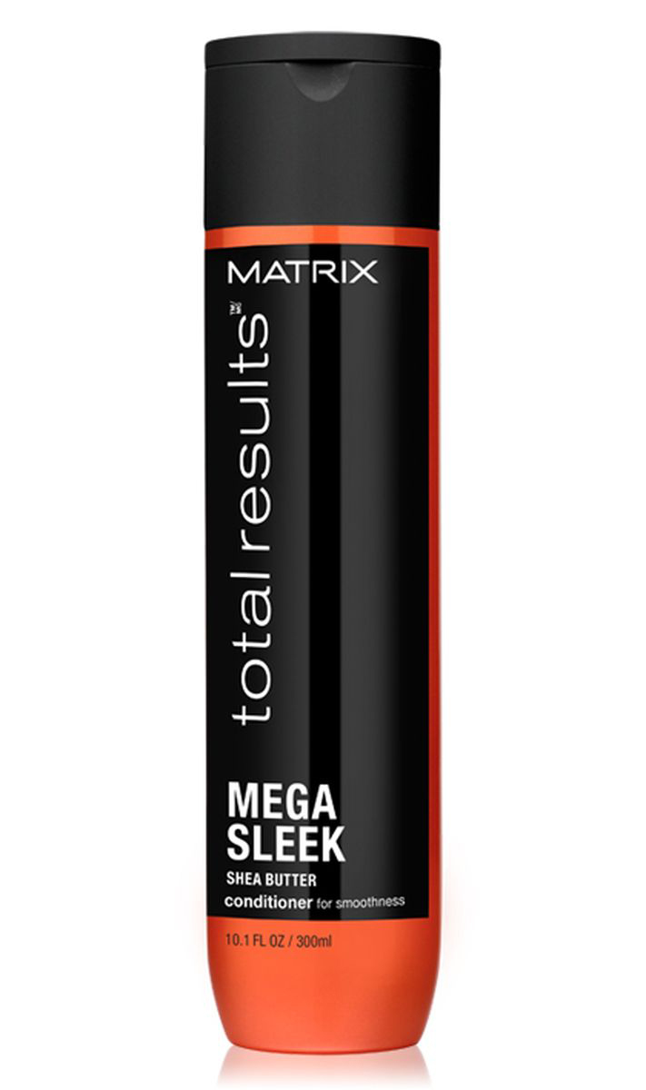 Matrix Total Results Mega Sleek Кондиционер с маслом ши, 300 млE1574900 Matrix Total Results Mega Sleek Кондиционер с маслом ши, 300 млE1574900Кондиционер Mega Sleek (Мега Слик) с маслом ши укрощает непослушные волосы, защищает от влажности, придаёт волосам гладкость*. *При использовании системы из шампуня, кондиционера и несмываемого крема.