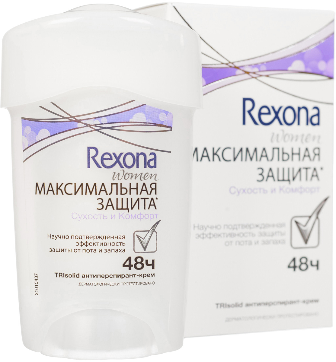 Rexona Антиперспирант крем Сухость и комфорт 45 мл21020371 Rexona Антиперспирант крем Сухость и комфорт 45 мл21020371В состав антиперспирант-крема Rexona Максимальная Защита Абсолютная Уверенность входит компонент Диметикон - дополнительный увлажняющий ингредиент, защищающий и смягчающий кожу, который придает ей ощущение бархатистости. Истинно женственный аромат - цветочный букет с розой и жасмином в сочетании с нежными фруктовыми нотками и легким мускусным аккордом.