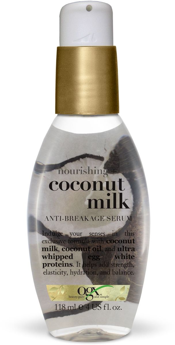 OGX Сыворотка против ломкости волос с кокосовым молоком, 118 мл.