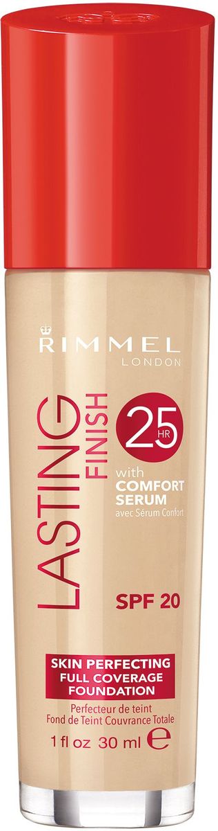 Rimmel Тональный крем Lasting Finish Comfort Found, тон № 100, 30 мл34990297100 Rimmel Тональный крем Lasting Finish Comfort Found, тон № 100, 30 мл34990297100Безупречный макияж до 25 часов. Формула с активными ингредиентами: минеральный комплекс заряжает энергией уставшую кожу, а сыворотка Comfort с витамином Е и гиалуроновой кислотой увлажняет кожу. Не тускнеет, не смазывается, не боится стрессов. Солнцезащитный фактор SPF 20.