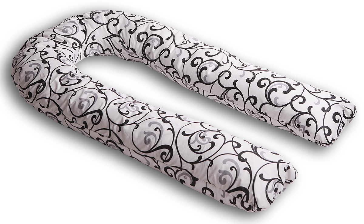 Body Pillow Чехол для подушки для беременных U-образный цвет белый черныйU90х150 бел-черн Body Pillow Чехол для подушки для беременных U-образный цвет белый черныйU90х150 бел-чернСъемная наволочка на молнии бело-серого цвета с черным и серебристым узором Вензеля из плотного поликоттона, которая будет очень эффектно смотреться в любом интерьере.Чехол для подушки для беременных предназначен для подушек длябеременных и кормящих мам. Чехол не выгорает, не растягивается, не садится после стирки и абсолютно безопасендля вашего здоровья и здоровья малыша. Способ ухода: рекомендуется машинная стирка в режиме деликатная стирка. Передиспользованием чехол рекомендуется постирать. Состав: 50% хлопок, 50% полиэстер.