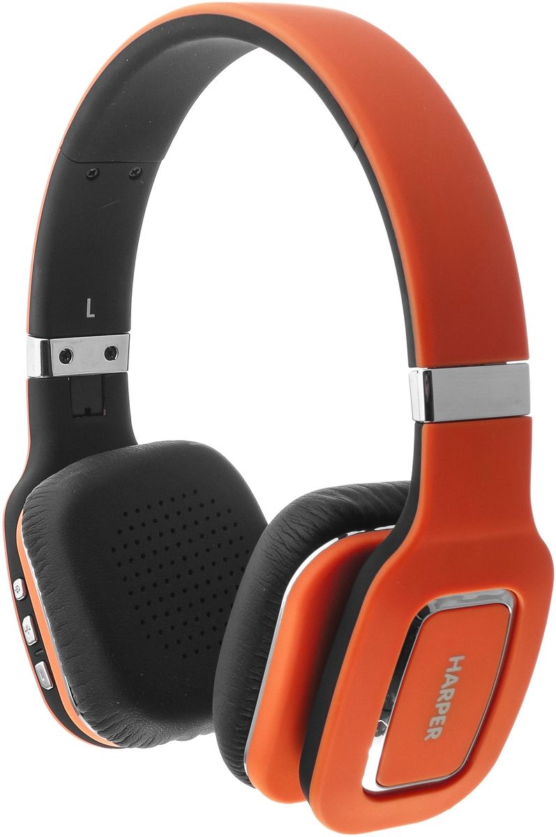 Harper HB-402, Orange наушники00-00000583 Harper HB-402, Orange наушники00-00000583Harper HB-402 представляют собой беспроводные накладные наушники. Они могут подключаться как по каналу Bluetooth, так и по проводному каналу (в комплекте поставляется AUX-кабель с разъемами 3,5 мм mini-jack).Harper HB-402 совместимы с большинством современных смартфонов, ноутбуков, также другой цифровой техникой, использующей для передачи звука протокол Bluetooth версии 4.0. Радиус уверенного приема сигнала – 10 метров.Встроенного аккумулятора хватит на 10-12 часов прослушивания музыки. В режиме ожидания наушники проработают до 100 часов. Полная зарядка происходит за 3-4 часа (при достаточном токе).Наушники Harper HB-402 оснащены встроенным микрофоном и могут использоваться как беспроводная телефонная гарнитура (опция «Hands-Free»). Три кнопки позволяют: принимать, отклонять или завершать вызов, набирать последний исходящий номер, переключать треки вперед, назад, увеличивать или уменьшать уровень громкости.