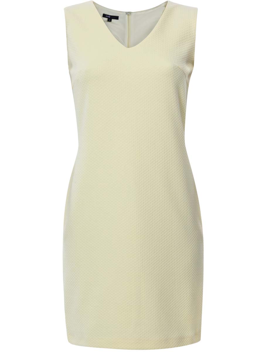 Платье oodji Collection, цвет: светло-желтый. 24015003/45211/5000N. Размер XL (50)24015003/45211/5000N Платье oodji Collection, цвет: светло-желтый. 24015003/45211/5000N. Размер XL (50)24015003/45211/5000NПлатье oodji Collection без рукавов исполнено из мягкой текстурной ткани. Имеет V-образный вырез воротника. Застегивается сзади на молнию и крючок.