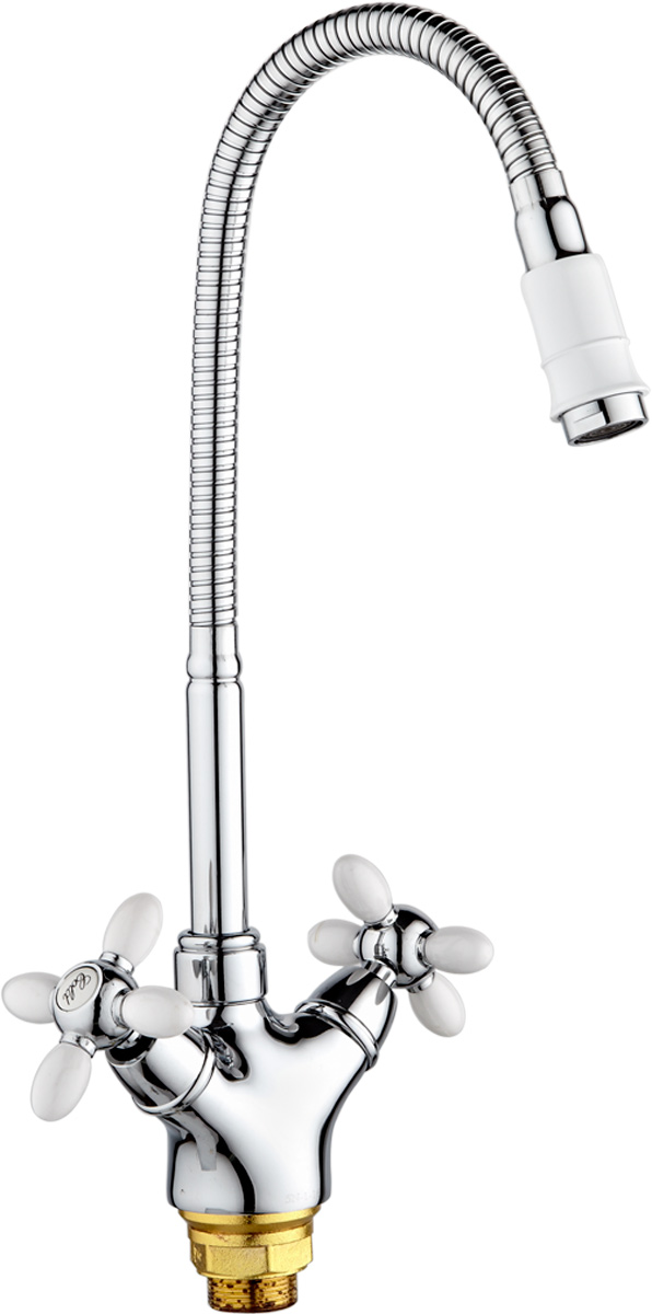 Смеситель РМС, с высоким изливом, цвет: хром, белый. SL78W-279FSL78W-279F Смеситель РМС, с высоким изливом, цвет: хром, белый. SL78W-279FSL78W-279FСмеситель с высоким изливом РМС, предназначенный для смешивания холодной и горячей воды, устанавливается на кухонную мойку. Изделие изготовлено из высококачественной первичной латуни, прочной, безопасной и стойкой к коррозии. Кран-букса с керамическими пластинами угол поворота 180 градусов. В комплекте: гибкая подводка. Крепление: гайка. Аэратор: пластиковый.