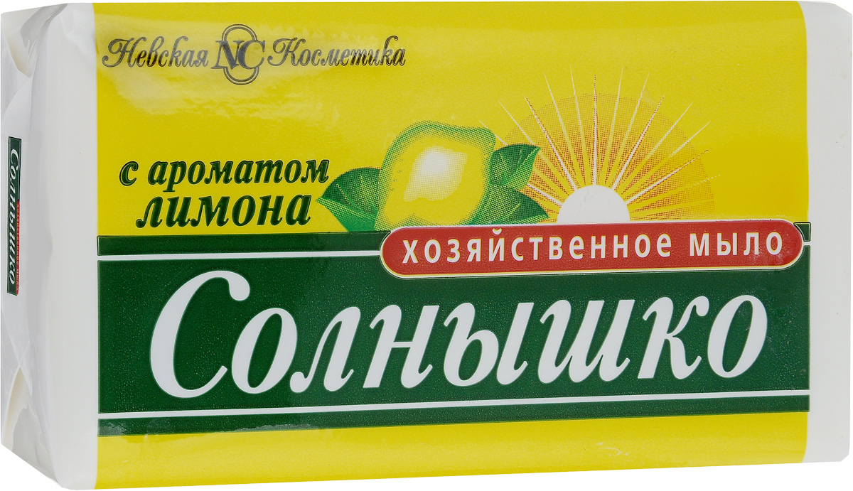 Мыло хозяйственное Солнышко, с ароматом лимона, 140 г11141 Мыло хозяйственное Солнышко, с ароматом лимона, 140 г11141Мыло хозяйственное Солнышко используется для ручной стирки, мытья рук и посуды. Подходит для замачивания и стирки мелких вещей, создает пышную пену. Придает белью свежий аромат лимона.Мыло хозяйственное кусковое легко удаляет жир с посуды, при мытье рук не вызывает раздражения кожи. Содержит не более 72%жирных кислот и большое количество щелочей.Товар сертифицирован.