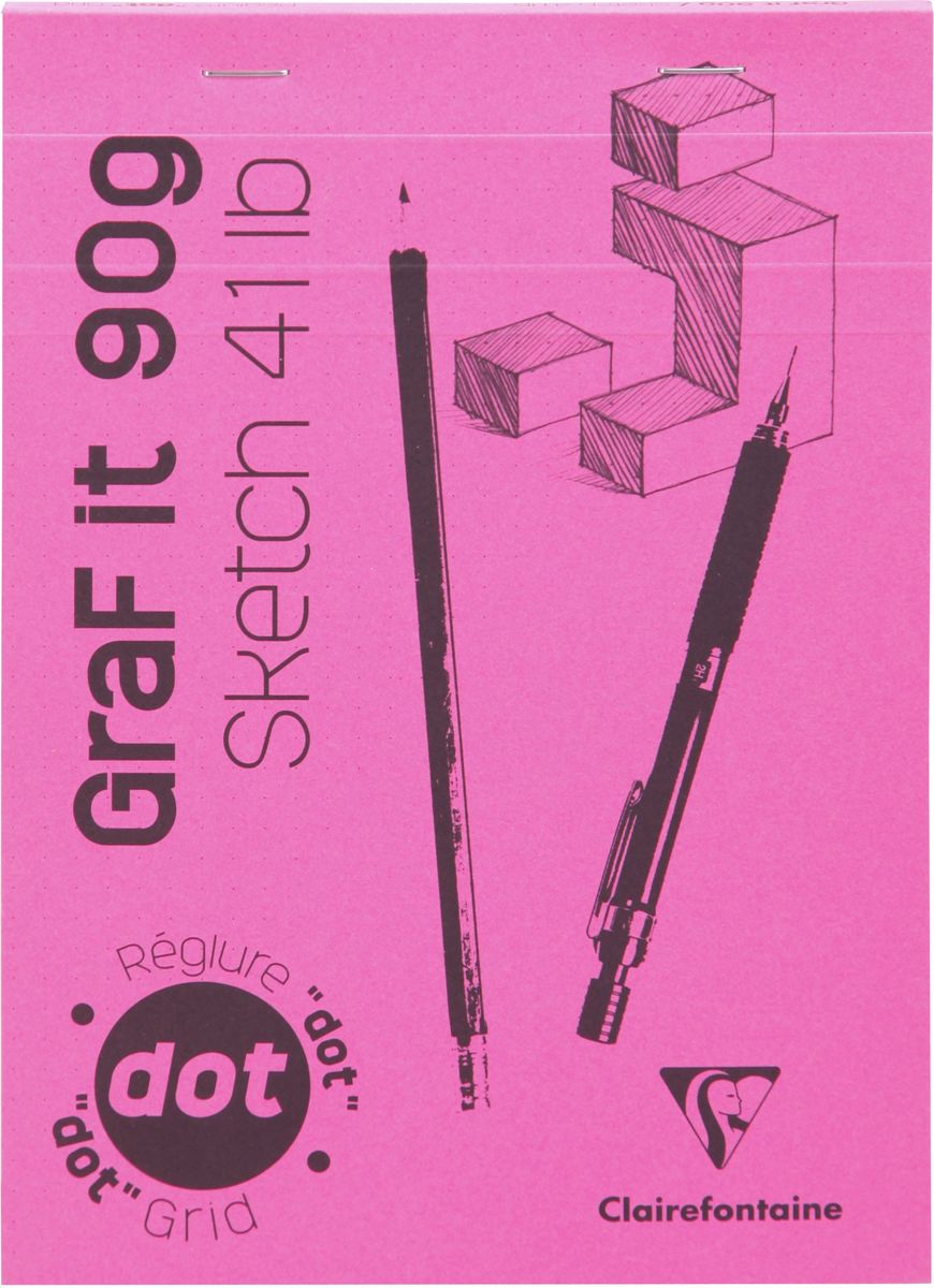 Блокнот Clairefontaine Graf It. Dot Grid, для сухих техник, с перфорацией, цвет: розовый, формат A5, 80 листов96651С Блокнот Clairefontaine Graf It. Dot Grid, для сухих техник, с перфорацией, цвет: розовый, формат A5, 80 листов96651СОригинальный блокнот Clairefontaine идеально подойдет для памятных записей, любимых стихов, рисунков и многого другого. Плотная обложкапредохраняет листы от порчи изамятия. Такой блокнот станет забавным и практичным подарком - он не затеряется среди бумаг, и долгое время будет вызывать улыбку окружающих.
