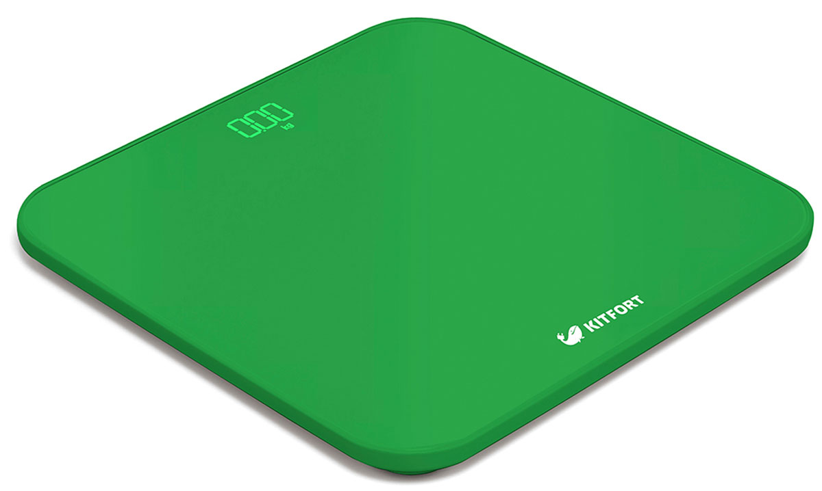 Kitfort КТ-802-3, Green весы напольныеКТ-802-3 Kitfort КТ-802-3, Green весы напольныеКТ-802-3Электронные напольные весы Kitfort КТ-802 обеспечат высокую точность измерения и станут неизменным спутником для людей, следящих за своим весом. Весы оснащены большим LED дисплеем с крупными цифрами, что делает их использование максимально удобным. Платформа выполнена из высокопрочного полированного стекла, а прорезиненные ножки обеспечивают весам дополнительную устойчивость и предотвращают их скольжение по полу, что гарантирует безопасность во время взвешивания.Включение и выключение весов Kitfort КТ-802 происходит автоматически. При взвешивании показания весов фиксируются для вашего удобства. При каждом включении весы самостоятельно калибруются и тарируются для обеспечения большей точности показаний. Для электропитания используются 4 батарейки типа ААА.Весы имеют яркий привлекательный дизайн, благодаря чему украсят собой любой интерьер.