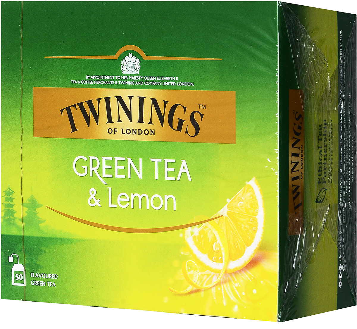 Twinings Green Tea & Lemon зелёный чай с цедрой лимона в пакетиках, 50 шт lipton lemon melissa green tea зеленый чай в пирамидках с листочками лимонной мяты 20 шт