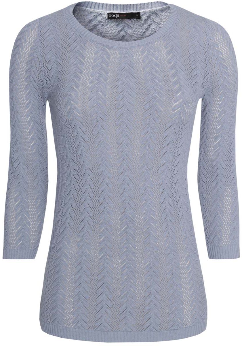 Джемпер женский oodji Ultra, цвет: голубой. 63812569/31644/7000N. Размер XS (42)63812569/31644/7000N Джемпер женский oodji Ultra, цвет: голубой. 63812569/31644/7000N. Размер XS (42)63812569/31644/7000NДжемпер женский oodji Ultra изготовлен из натурального хлопка. Модель с круглым вырезом горловины и рукавами 3/4 оформлена оригинальным рисунком с косами. Манжеты рукавов, горловина и низ джемпера связаны резинкой.