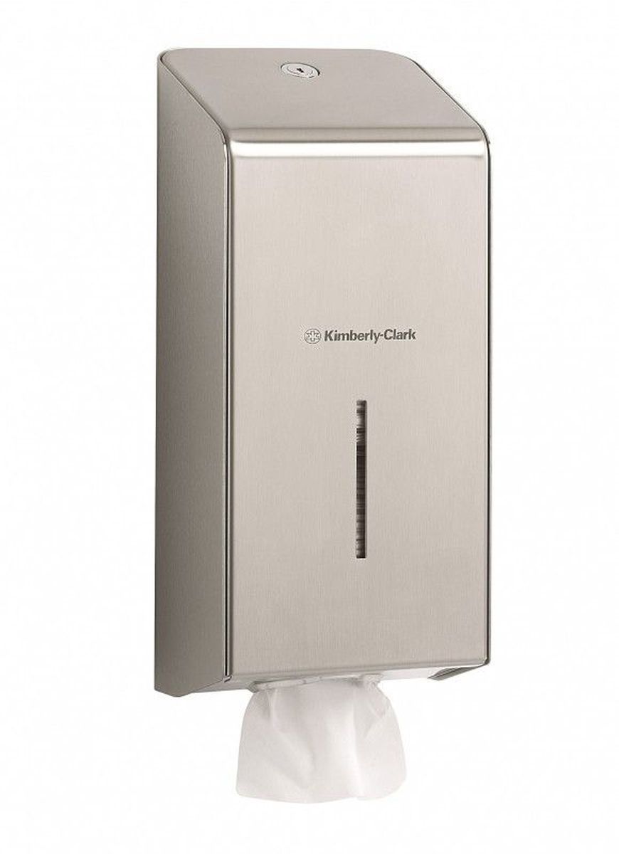 Диспенсер Kimberly-Clark Professional, для сложенной туалетной бумаги. 89728972 Диспенсер Kimberly-Clark Professional, для сложенной туалетной бумаги. 89728972Ассортимент профессиональных диспенсеров для сложенной туалетной бумаги из премиальной линейки металлических диспенсеров для туалетных комнат Kimberly-Clark Professional. Диспенсеры мотивируют сотрудников соблюдать гигиенические нормы, повышают уровень комфорта, демонстрируют заботу о персонале и помогают сократить расходы. Идеальное решение, обеспечивающее подачу сложенной туалетной бумаги по одному листу без прикосновения к диспенсеру или следующему листу в туалетных комнатах офисов и гостиниц с высокими требованиями к интерьеру. Помогает снизить риск перекрестного загрязнения и предотвратить распространение бактерий. Диспенсер имеет окно для контроля за остатком расходного материала, выполнен из 2мм нержавеющей стали с обработанными краями для большей безопасности при заправке расходных материалов. Может запираться на ключ.Формат поставки: элегантный диспенсер; надежное крепление, корпус выполнен из нержавеющей стали. Совместим с туалетной бумагой: 8035, 8036, 8408, 8409, 8508, 8109.