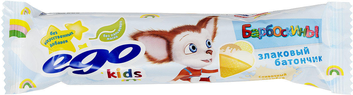 Ego Kids Батончик злаковый Сливочный пломбир, 25 г батончики спортивные диадар батончик мюсли ego орех в шоколаде 35шт 25 гр