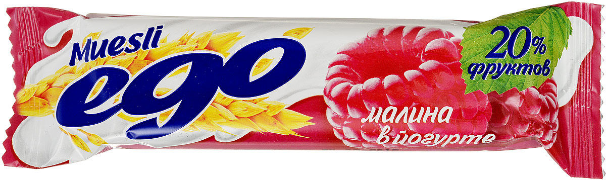 Ego Батончик мюсли со вкусом Малина в йогурте, 25 г4607061252537 Ego Батончик мюсли со вкусом Малина в йогурте, 25 г4607061252537Батончики мюсли Ego - это новое поколение диетических продуктов, концентрированный набор крупноволокнистой пищи, витаминов и микроэлементов. Они изготавливаются из пшеничных и овсяных хлопьев, экструдированной кукурузы и риса, различных фруктов, семян подсолнечника, орехов и мальтозного сиропа. Прекрасно подходят для диетического питания.Уважаемые клиенты! Обращаем ваше внимание, что полный перечень состава продукта представлен на дополнительном изображении.