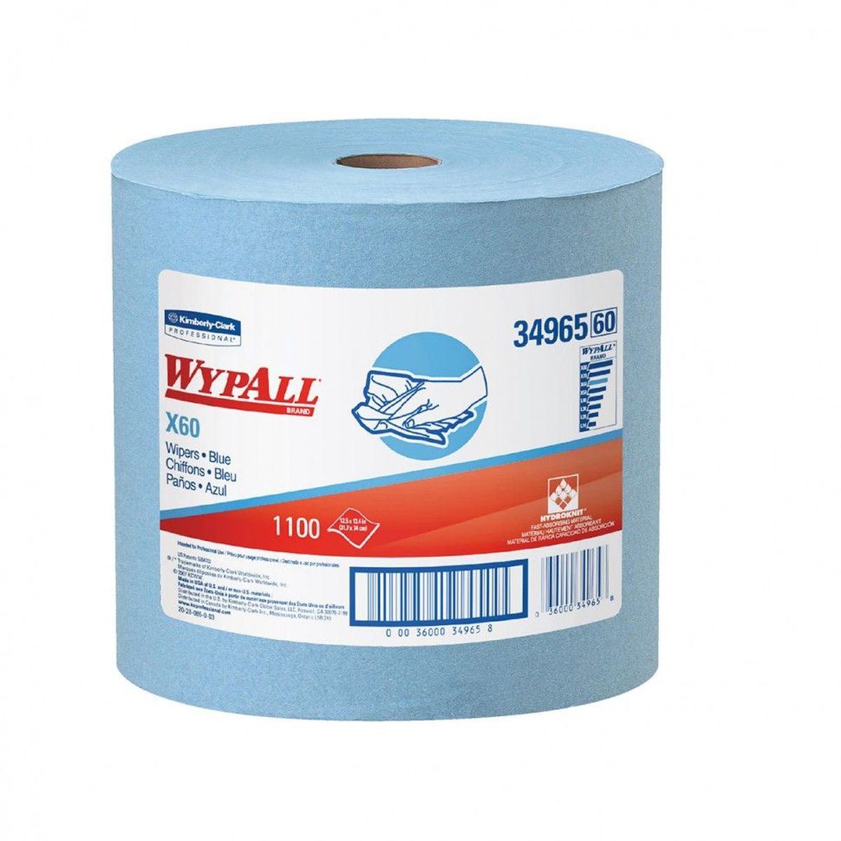Полотенца бумажные Wypall Х60, 1100 шт34965 Полотенца бумажные Wypall Х60, 1100 шт34965Бумажные полотенца Wypall Х60 обладают отличной впитывающей способностью, долговечностью и прочностью, как в сухом, так и во влажном состоянии. Подходят для работы по очистке от клея, масла, мусора, стекол, а также для прецизионной очистки сложных механизмов и деталей.
