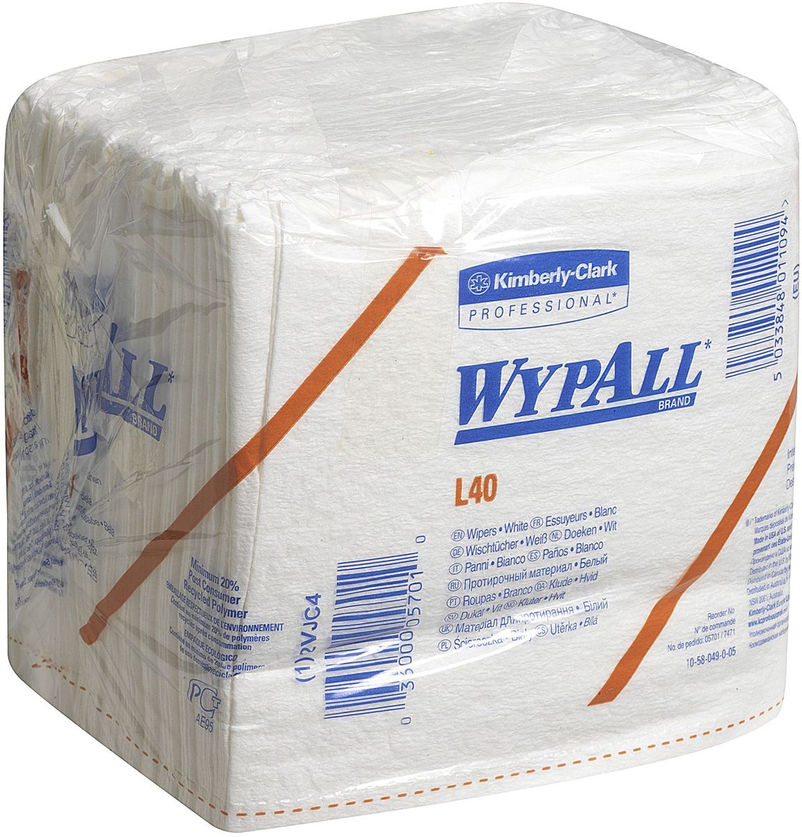 Салфетки бумажные Wypall L40, 56 шт. 74717471 Салфетки бумажные Wypall L40, 56 шт. 74717471Бумажные салфетки Wypall L40, произведенные при помощи технологии AIRFLEX®, обладают отличной впитывающей способностью, долговечностью и прочностью, как в сухом, так и во влажном состоянии. Подходят для работы по очистки технологических линий, быстрого устранения крупных разливов масла, смазки, протирки рук и лица пациентов в медицинских учреждениях, а также помогают предотвратить распространение бактерий. Салфетки Wypall L40 могут использоваться с переносными или стационарными диспенсерами для контроля расхода продукта и уменьшения объема отходов.Количество: 18 упаковок по 56 салфеток.