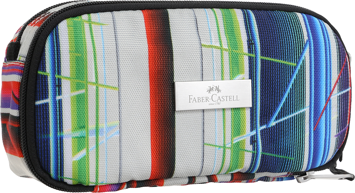 Faber-Castell Пенал цвет мультиколор 191809191809_мультиколор Faber-Castell Пенал цвет мультиколор 191809191809_мультиколорСтильный пенал Faber-Castell выполнен из прочного материала и оформлен металлической вставкой с названием бренда. Пенал содержит два отделения, которые закрываются на застежки-молнии. В малом отделении расположены два кармана, один из которых закрывается на молнию, а другой на липучку. Пенал послужит отличным помощником во время занятий и позволит сохранить порядок на рабочем столе.