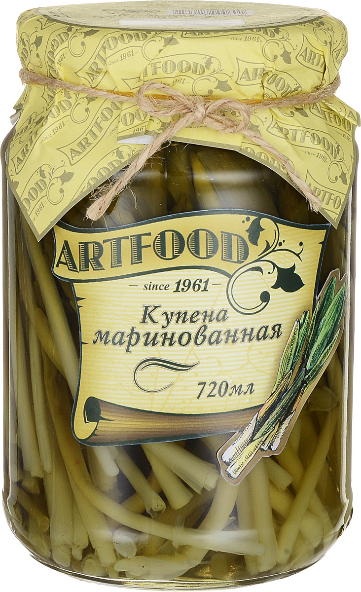 Artfood купена маринованная, 670 г23001110200028 Artfood купена маринованная, 670 г23001110200028Купена представляет собой многолетнее растение, целительные свойства которого известны с давних времен. Растение является разновидностью семейства спаржевых, благодаря чему вы можете добавлять маринованную купену в салаты или есть отдельно.