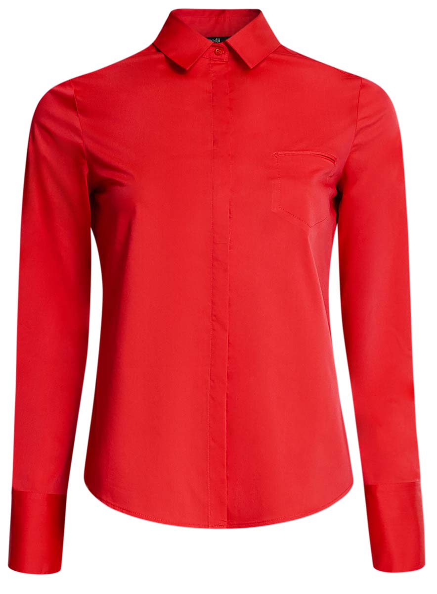Блузки красного цвета. Рубашка oodji Ultra. Рубашка женская. Приталенная блузка. Красная блузка.