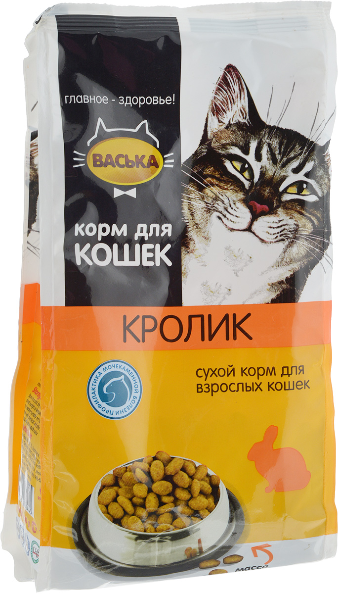 Корм сухой для кошек Васька, для профилактики мочекаменной болезни, с кроликом, 400 г1445 Корм сухой для кошек Васька, для профилактики мочекаменной болезни, с кроликом, 400 г1445Корм Васька рекомендуется для кормления взрослых кошек, особенно кастрированных котов и стерилизованных кошек, а также пород кошек, предрасположенных к возникновению мочекаменной болезни. Корм, понижающий уровень PH, способствует оптимальному содержанию кислоты в моче кошек, обеспечивает здоровое функционирование мочеполовых путей животного. Источник линолевой кислоты и надлежащий уровень витаминов группы В благотворно влияет на кожу и шерсть животного, а также позволяет держать в норме вес и избежать ожирения. Корм произведен из натурального мяса и содержит полезные субпродукты (сердце, печень). Крольчатина - это уникальный низкокалорийный продукт, который является полноценным источником белка и витаминов. Регулярное кормление этим кормом способствует поддержанию нормального жирового обмена и оптимального баланса.Товар сертифицирован.