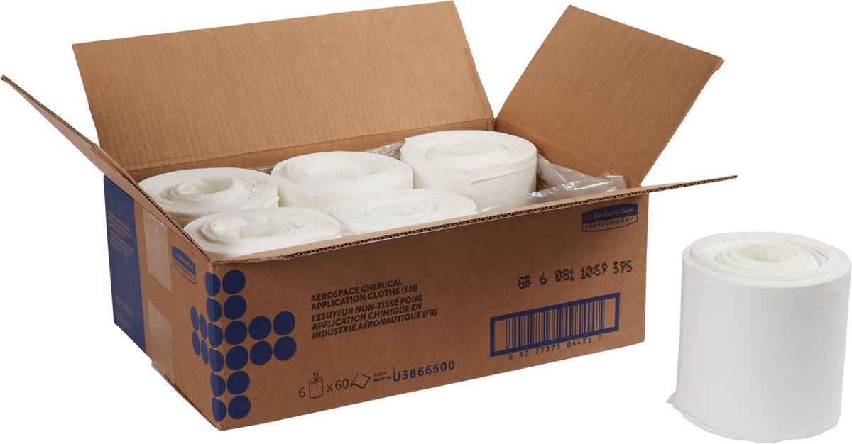 Полотенца бумажные Kimberly-Clark Professional, 6 рулонов. 3866538665 Полотенца бумажные Kimberly-Clark Professional, 6 рулонов. 3866538665Протирочный материал Kimberly-Clark Professional выполнен в виде бумажных полотенец и предназначен специально для аэрокосмической отрасли, а также рекомендован к использованию в таких отраслях как металлургическая, нефтеперерабатывающая, газовая промышленность и автомобилестроение.Продукция соответствует требованиям авиапроизводителей Boeing и Airbus, нормам AMS 3819C и BMS 15-5F. Полотенца могут быть использованы в системах для влажной уборки Kimberly-Clark 7919. В наборе: 6 рулонов. Количество листов в рулоне: 60 шт.