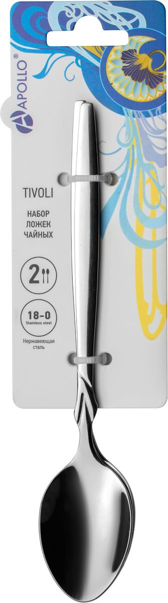 Набор чайных ложек Apollo Tivoli, 2 предметаTVL-52 Набор чайных ложек Apollo Tivoli, 2 предметаTVL-52Набор Apollo Tivoli состоит из 2 чайных ложек, выполненных из высококачественной нержавеющей стали. Он прекрасно подойдет для вашей кухни. Сервировка стола таким набором станет великолепным украшением любого застолья. Длина ложки: 15,5 см.