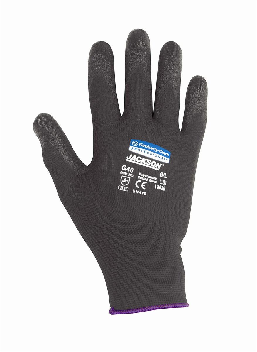 Перчатки хозяйственные Jackson Safety G40, размер 9 (L), цвет: черный, 60 пар13839 Перчатки хозяйственные Jackson Safety G40, размер 9 (L), цвет: черный, 60 пар13839Ассортимент перчаток для защиты рук от механических воздействий – повышают безопасность труда и сокращают затраты. Идеальное решение, обеспечивающее защиту СИЗ категории II (CE Intermediate) при выполнении операций на производственных участках, в машиностроении, строительстве и любых других универсальных работах. Высокий 4-й уровень стойкости к истиранию (согласно EN 388). Хорошая защита от механических травм и порезов при повышенной тактильной чувствительности, позволяющей работать с мелкими деталями. Воздухопроницаемость материала благодаря пенному нитриловому покрытию. Тыльная часть из бесшовного вязаного нейлона обеспечивает воздухопроницаемость материала.Формат поставки: перчатки с индивидуальным дизайном для левой и правой руки; пять размеров с цветовой кодировкой манжет; гладкое нитриловое покрытие ладони обеспечивает превосходный сухой захват; тыльная часть из бесшовного вязаного нейлона для воздухопроницаемости и комфорта.Размеры:13837 - 7 (S)13838 - 8 (M)13839 - 9 (L)13840 - 10 (XL)13841 - 11 (XXL)