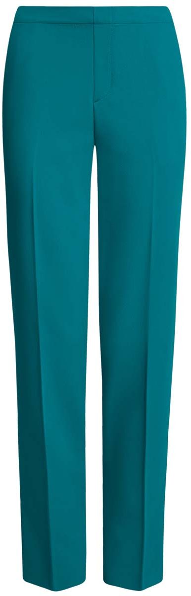 Брюки женские oodji Ultra, цвет: бирюзовый. 11706203/38253/7300N. Размер 36-170 (42-170)11706203/38253/7300N Брюки женские oodji Ultra, цвет: бирюзовый. 11706203/38253/7300N. Размер 36-170 (42-170)11706203/38253/7300NЖенские брюки oodji Ultra стандартной посадки изготовлены из полиэстера с добавлением вискозы и полиуретана. На поясе брюки дополнены широкой эластичной резинкой, спереди оформлены имитацией ширинки. По бокам расположены втачные карманы, сзади имитация двух прорезных кармашков.