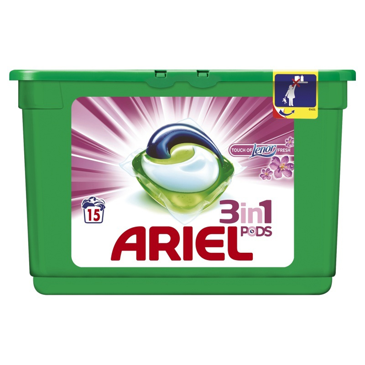 Гель в капсулах Ariel Touch of Lenor Fresh, 3 в 1, 15 штAG-81551503 Гель в капсулах Ariel Touch of Lenor Fresh, 3 в 1, 15 штAG-81551503Гель в капсулах Ariel Touch of Lenor Fresh очищает, выводит пятна, придает яркость. Данное средство - это инновация! Первое средство для стирки с тремя раздельными компонентами, которые работают вместе. Они очищают, выводят пятна и придают тканям яркость. Компоненты находятся в отдельных секциях капсулы, что предотвращает их смешивание до начала стирки.Для наилучшего результата используйте вместе с кондиционером для белья Lenor.Состав: >30% анионные ПАВ; 5-15% неионогенные ПАВ, мыло; Товар сертифицирован.