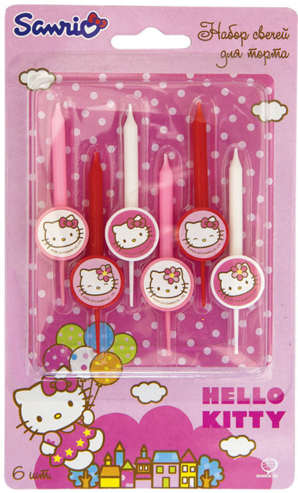 Веселая затея Свеча для торта Hello Kitty 6 шт