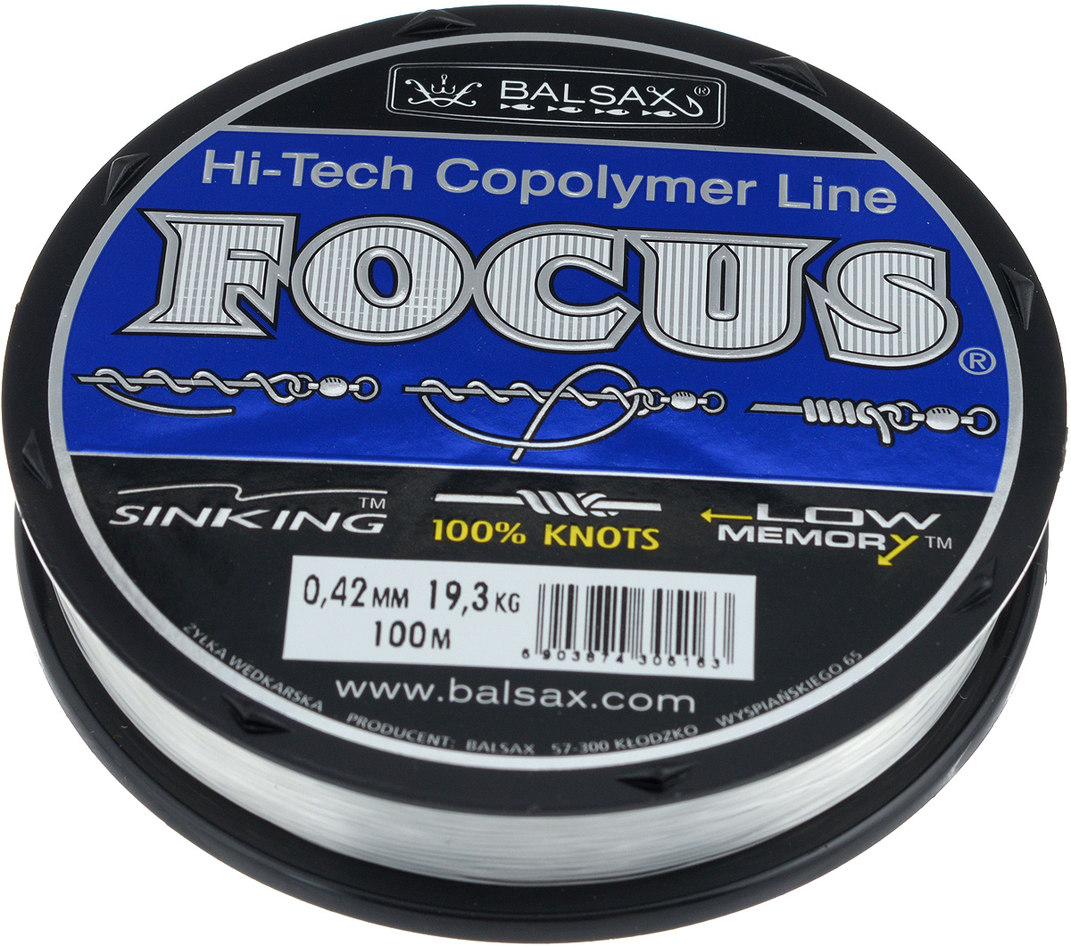 Леска Balsax Focus, 100 м, 0,42 мм, 19,3 кг304-01042 Леска Balsax Focus, 100 м, 0,42 мм, 19,3 кг304-01042Леска Balsax Focus практически идеально прозрачна, а значит, отлично подходит для ловли во всех водоемах, независимо от погодных условий. Очередной особенностью, повышающей достоинства данной лески, является ее стопроцентная сопротивляемость к деформации, что дает рыболовам уверенность в эффективных забросах, а также позволяет избежать безнадежного запутывания лески. Тесты на эластичность и упругость лески доказали, что последняя, пропорционально к другим особенностям, имеет необходимую растяжимость. Для рыболова это означает, что можно даже тащить очень крупную рыбу.