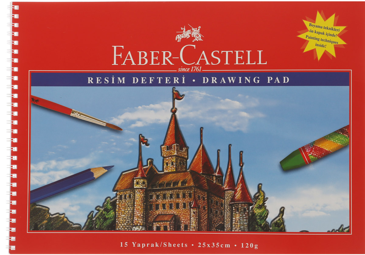 Faber-Castell Блокнот для рисования 15 листов формат А4400025 Faber-Castell Блокнот для рисования 15 листов формат А4400025Блокнот для рисования Faber-Castell идеален для рисунков, эскизов.Внутренний блок на пластиковой спирали состоит из 15 листов белоснежной бумаги формата А4. Листы с микроперфорацией для удобного отрывания. Обложка выполнена из цветного прочного картона.