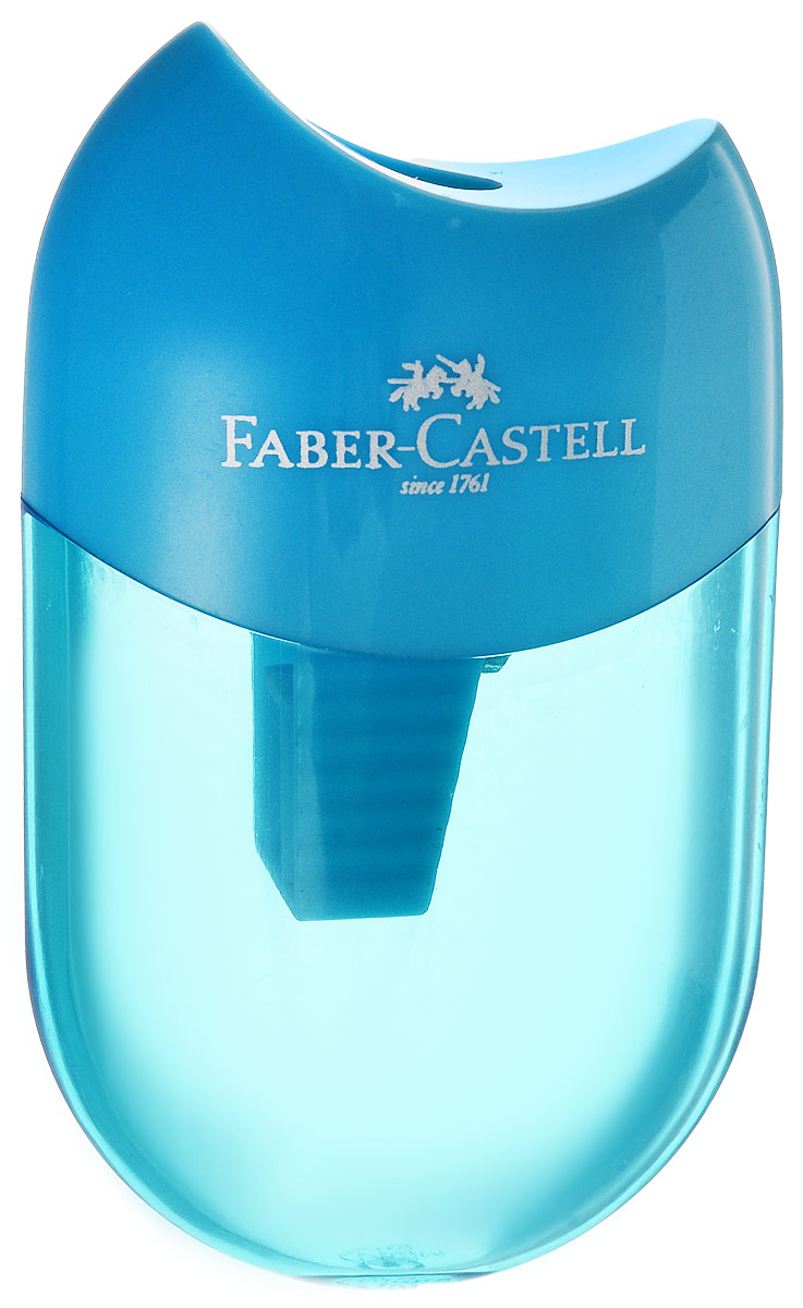 Faber-Castell Точилка-мини с контейнером цвет голубой183512 Faber-Castell Точилка-мини с контейнером цвет голубой183512Мини-точилка Faber-Castell выполнена из прочного пластика.В точилке имеется одно отверстие для классических, трехгранных, простых и цветных карандашей.Эргономичная форма контейнера обеспечивает стабильное положение кисти.Карандаш затачивается легко и аккуратно, а опилки после заточки остаются в специальном контейнереповышенной вместимости.