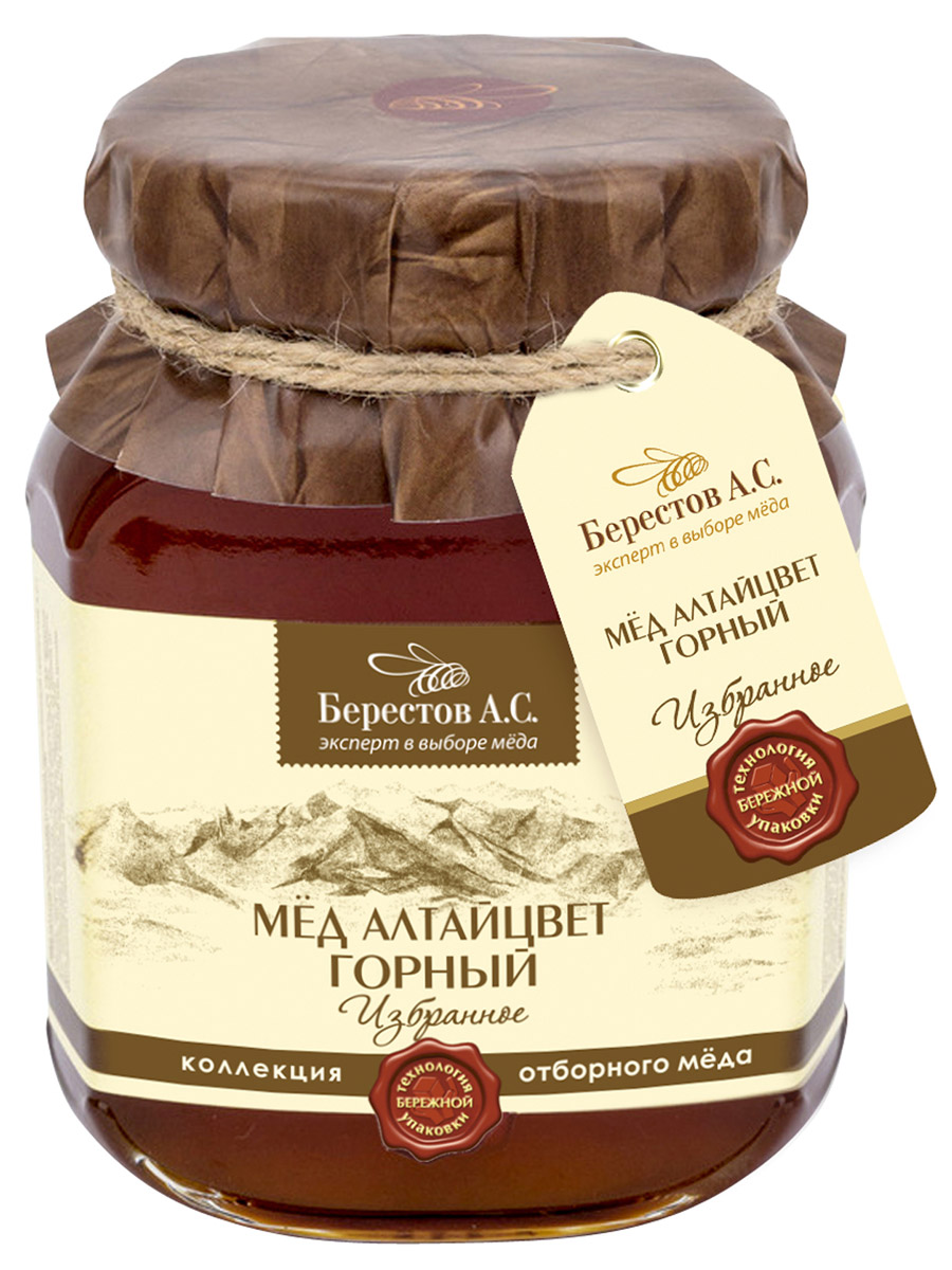 Берестов Мед Горный, 500 го0000004602 Берестов Мед Горный, 500 го0000004602Мед Горный Избранное, собран в Красногорском и Солонешском районах предгорья Алтая. Это уникальные по своей экологии места, ведь большую часть территории занимает тайга. Мед Горный удивляет богатой и свежей гаммой травяного сбора с нотами диких ягод и легкой натуральной кислинкой. Его насыщенный аромат оттенен едва уловимыми нежными нотами лаванды. Своим букетом, вкусовыми и целебными свойствами горный мёд обязан уникальному и щедрому разнотравью предгорий Алтая. Горный мед рекомендуется как общеукрепляющее, тонизирующие средство. Он незаменим в качестве успокаивающего средства, эффективен при простудных заболеваниях.ТОПовая линейка меда Берестов. Это отборный мед контролируемого места происхождения. Каждая банка меда имеет паспорт качества и происхождения. Каждая позиция в составе линейки Избранное обладает наиболее выраженными качественными характеристиками свойственными для данного сорта меда.Мед Берестов Избранное трижды признавался экспертами Федерации пчеловодов лучшим медом России по уровню и стабильности качественных характеристик в соответствии с ГОСТ.Мед для линейки Избранное собирается только в лучших медоносных регионах - в Алтайском крае, Башкортостане, Хабаровском крае. Упаковка меда ведется холодным методом сохраняющим 100% биологических свойств продукта. Упаковка производится на Берестовской фабрике натуральных продуктов сертифицированной по стандарту менеджмента качества ISO.Мед Берестов Избранное лидирует в рейтинге экспорта меда компании. Поставляется в США, ОАЭ, Китай и другие страны.