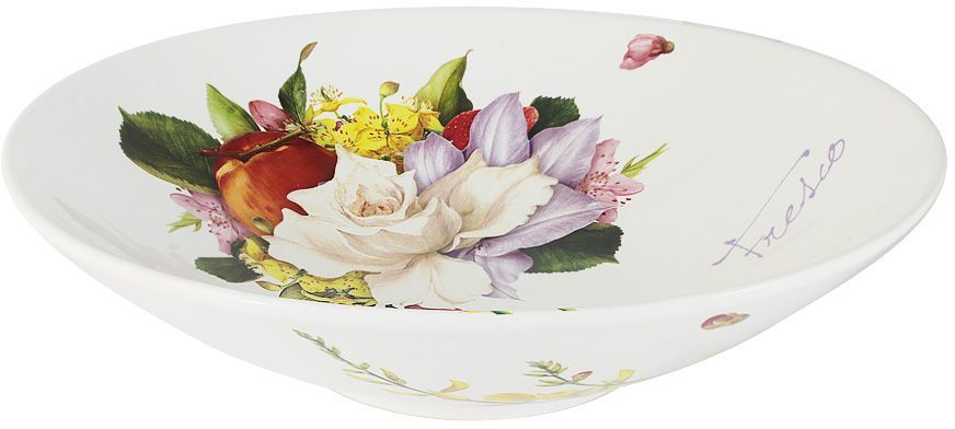 Салатник Ceramiche Viva Фреско, 35 см. CV2-T03-06048-ALCV2-T03-06048-AL Салатник Ceramiche Viva Фреско, 35 см. CV2-T03-06048-ALCV2-T03-06048-ALСалатник 35см ФрескоКерамическая посуда итальянской фабрики Ceramiche Viva известна не только своим превосходным качеством, но и удивительными, неповторимыми дизайнами, отличающими ее от любой другой керамической посуды. Невозможно относиться к изделиям Ceramiche Viva как к обычной посуде. Приобретя любую вещь из ассортимента Ceramiche Viva, вы украсите свой дом, доставите радость родным и близким, и ваш обычный ужин превратится в праздничный.Помимо внешней привлекательности посуда Ceramiche Viva обладает и прекрасными практическими свойствами: посуду Ceramiche Viva можно мыть в посудомоечной машине и использовать в микроволновой печи. Не разрешается применять при мытье посуды абразивные порошки. Поверхность изделий покрыта высококачественной глазурью, не содержащей свинца.